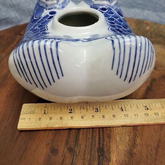 Chinese Joined Pair of Ducks Water Dropper Blue White Ceramic China - Picture 16 of 16